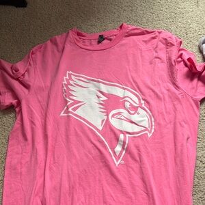 Pink Graphic T-Shirt with Bird Logo